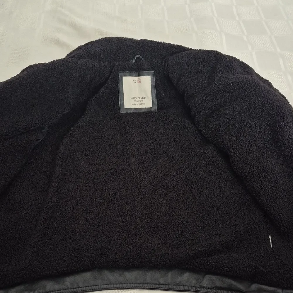 Zara Black Kids Faux Leather with Gray Hat - Picture 6 of 16